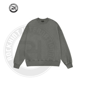 Sudadera de algodón grueso de cuello redondo, estilo holgado, para streetwear, suave, lisa, para jogging, de fabricante - Product Image 3