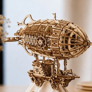 DIY Airship 3D Wooden Aircraft Puzzle | Laser Cut Mechanical <b>Building</b> <b>Model</b> Toy for Desk Decor Collectors & Birthday Gift Giving - Product Image 4