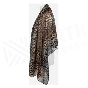 MORTY APPLESAN Bufanda de seda con estampado de leopardo para mujer, accesorio de moda multifuncional, largo y elegante, para todas las estaciones - Product Image 3