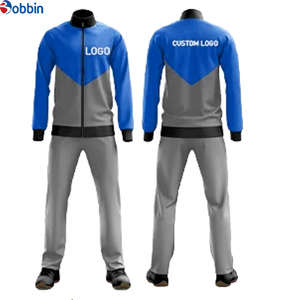 Chándal para Hombre Bobbin, Color Azul Gris, con Bloques de Color, Cierre Completo, Estilo Deportivo Informal, con Logotipo Personalizado, Atuendo de Otoño - Product Image 1
