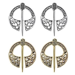 Broche de châle vintage celtique viking, attache de cape médiévale, design nœud nordique, accessoire décoratif pour vêtements - Product Image 5