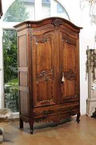 Luxury Handcrafted Solid Wood 2 Door <b>Wardrobe</b> Ornate French Floral Carving Antique Armoire - Product Image 6