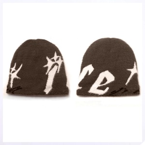 Bonnet unisexe en mohair de couleur dégradée 100% laine avec logo personnalisé Streetwear bonnets d'hiver chauds et moelleux à la mode OEM ODM - Product Image 4