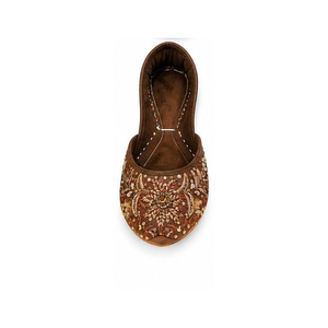 Premium Quality Handmade Genuine Leather Pakistani Khussa <b>Men</b> Ethnic Punjabi <b>Indian</b> Jutti Fashion All Seasons Customized Khaki - Product Image 4