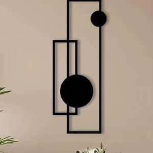 Arte de pared de metal negro para decoración minimalista que agrega un contraste audaz e interés visual moderno a las paredes interiores - Product Image 1