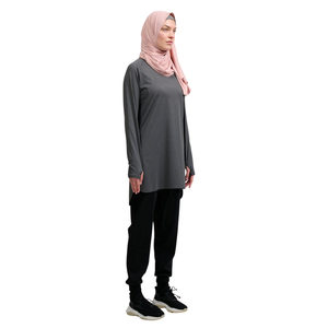 Conjunto de Burkini de 2 Piezas de Manga Larga y Corte Alto para Mujer, Ropa Deportiva Modesta, Secado Rápido, Logotipo Personalizado, UPF50+, Ecológico - Product Image 2