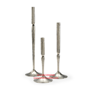 Luxury Hammered Gold Metal Candlestick Holder Set 3 Piece Textured Brass Finish Taper Candle Stand for Wedding <b>Table</b> Centerpiece - Product Image 4