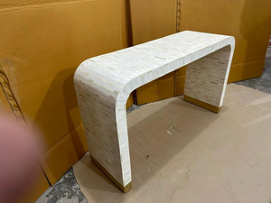 Bone Inlay Handmade Eco-Friendly Multi-Function Console <b>Table</b>/ Hall-Way Entry <b>Table</b>/ Coffee <b>Table</b>/ Modern <b>Stools</b> & Ottomans - Product Image 3