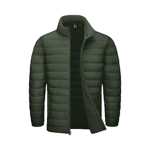 Chaqueta acolchada de invierno para hombre de diseño personalizado con cuello con capucha y cierre de cremallera servicio OEM chaqueta de calle exterior para hombre - Product Image 1