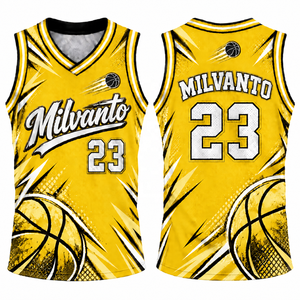 Maillot de basket-ball personnalisé de haute qualité en polyester à col en V pour hommes, imprimé par sublimation, respirant, uniforme d'équipe de basket-ball - Product Image 6