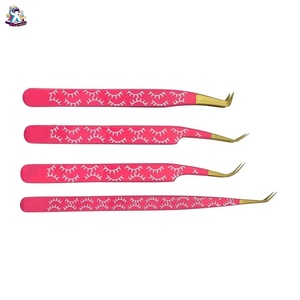 Ensemble de pinces à cils en acier inoxydable Ryzer Studio, 1 pièce, pointe incurvée et pointue, outils de beauté pour extensions de cils, maquillage et outils - Product Image 2