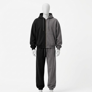ชุดเซ็ตสตรีทแวร์ unisex สำหรับผู้ชาย ฤดูใบไม้ร่วง ผ้าเนื้อบางเบา ไม่หดตัว แห้งเร็ว ชุดวอร์ม กางเกงวอร์ม เสื้อฮู้ดดี้ ผ้าฝ้าย 100% - Product Image 1