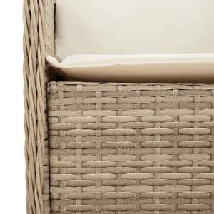Set da pranzo da 5 pezzi in Poly Rattan Beige con cuscini elegante collezione di mobili da esterno - Product Image 6