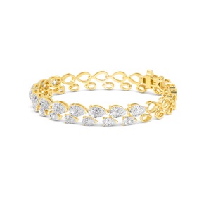 สร้อยข้อมือเพชรทรงลูกแพร์ 7.99 กะรัต แบบคลัสเตอร์ ทองคำขาว 9K โรสโกลด์ - Product Image 3