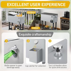 Refrigeratore a spruzzo in ferro da 80QT con ripiano per conservare e raffreddare bevande e alimenti - Product Image 1
