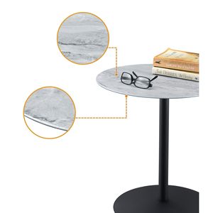 Tavolino da caffè elegante con piano in marmo grigio testurizzato, circa 44,5 cm - Product Image 3