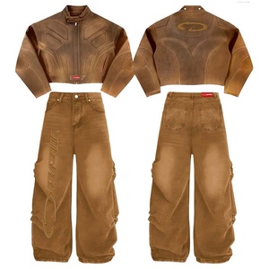 Conjunto Deportivo de Chaqueta y Pantalones con Cierre Completo para Hombre, Ropa Deportiva de Invierno, Corte Regular, Logotipo Estampado, Poliéster y Algodón - Product Image 2