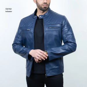 เสื้อแจ็คเก็ตหนังบุผ้ากำมะหยี่สำหรับผู้ชาย แต่งขอบด้วยขนฟ็อกซ์ที่ระบายอากาศได้ดี เสื้อแจ็คเก็ตหนังบุผ้ากำมะหยี่ลำลองสำหรับผู้ชาย - Product Image 1