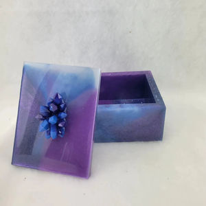 Boîte à bijoux décorative en résine artisanale de luxe, petite boîte à bijoux personnalisée en résine, boîte cadeau pour bijoux - Product Image 1