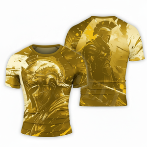 ชุดกีฬาคิกบ็อกซิ่ง เสื้อผ้าสำหรับต่อสู้กลางแจ้ง เสื้อรัดกล้ามเนื้อ โพลีเอสเตอร์ ยืดหยุ่น เสื้อยืดออกกำลังกาย - Product Image 4