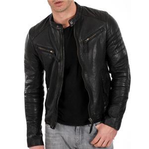 Veste en cuir sur mesure entièrement personnalisée pour hommes avec poches, veste bomber en cuir, veste en cuir personnalisée - Product Image 1