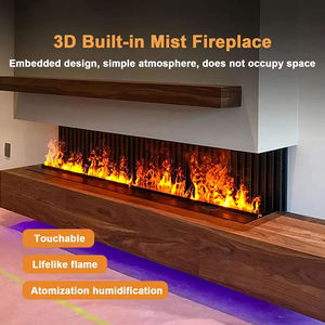 Chimenea Eléctrica de Vapor de Agua de Acero Inoxidable Moderna de Alta Calidad de 0.5-2 Metros de Largo con Atomización 3D para Interiores, Hoteles y Villas - Product Image 1