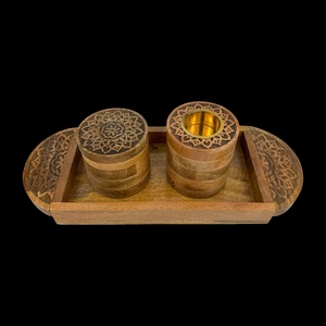 ANAM OVERSEAS Natural Sandalwood Bakhoor Incense Burner Set Decorative Tray Eco-Friendly Religious Use Indian Incense Wholesale - Product Image 3
