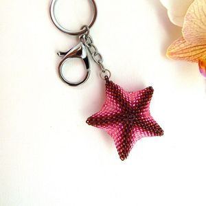 keychain customizable <b>keyring</b> embroidery strap seed beads christmas keychain festive ornament beaded accessory boho - Product Image 2