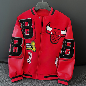 Veste de baseball classique pour homme, conçue sur mesure, en laine et polyester, écologique, coupe-vent, imperméable, doublure en polaire, doublure en soie - Product Image 2