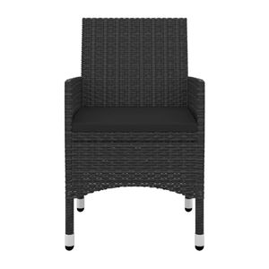 Set da pranzo in 5 pezzi in Poly Rattan e vetro con comodi cuscini mobili da esterno per un'elegante esperienza culinaria - Product Image 4