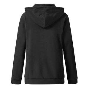 Sweat-shirts à capuche d'hiver pour femmes de haute qualité, personnalisés, en tissu jacquard tissé, avec fermeture éclair, effet délavé à l'acide et à la pierre, et badge à sequins - Product Image 6