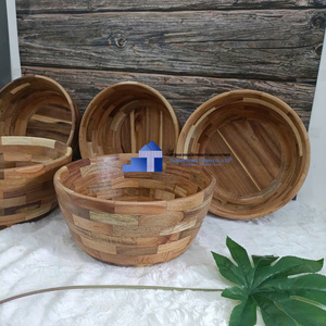 Bol en bois, lavage à la main uniquement, réutilisable, 1 pièce, finition naturelle, fabriqué au Vietnam - Product Image 4