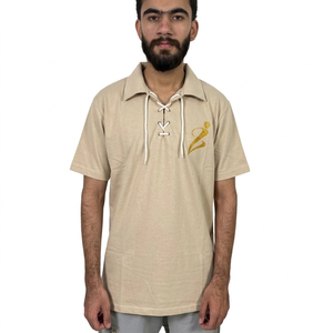 Chemises pour hommes en coton 100% avec logo OEM, grandes tailles, couleur unie, manches courtes, motif été, polos pour hommes - Product Image 4