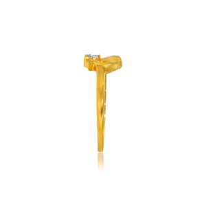 Sweet Dolphin <b>Kids</b> Gold <b>Ring</b> 18K Yellow Gold Dolphin Heart <b>Ring</b> for Women Open Heart Minimal Jewelry - Product Image 3