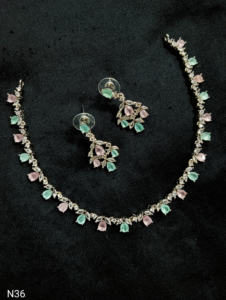 Classic American Diamond Bridal Jewelry Set Two-Piece <b>Necklace</b> <b>and</b> <b>Earrings</b> for Wedding Fashionable Classic Style - Product Image 4