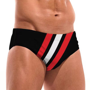 Lightweight <b>Men's</b> Solid Casual Black Four-Way Stretch Summer Swimming <b>Trunks</b> with Drawstring and Elastic Waist - Product Image 4