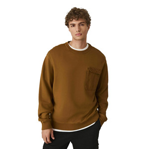 Sudadera de Forro Polar con Cuello Redondo para Hombre, con Logotipo Personalizado en la Parte Delantera, 100% Algodón, Impermeable, Ecológica, Forrada, de Color Sólido para Invierno - Product Image 2