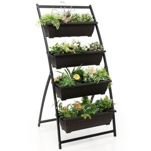 Jardinera Vertical de 4 Niveles con 4 Contenedores y Orificios de Drenaje, Macetas y Jardineras - Product Image 1