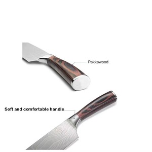 Couteaux de chef en acier Damas de haute qualité, faits à la main, avec manche en bois, style japonais, en vente à bas prix - Product Image 2