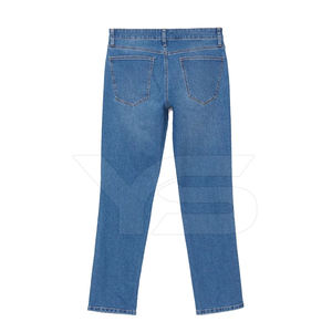 Jeans en denim pur lavé, coupe slim droite, respirants, personnalisés, ODM, de haute qualité, tendance urbaine rétro pour homme - Product Image 2