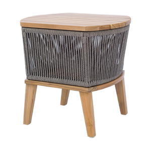 Modern <b>Side</b> <b>Table</b> Made Of Solid Teak Wood High Quality With Weaving Rope For <b>Outdoor</b> Use. - Product Image 4
