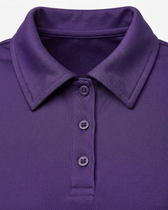 เสื้อโปโลแขนสั้นสีม่วงสำหรับผู้หญิง ยี่ห้อ Harry Johnson Production ผลิตจากโพลีเอสเตอร์ 100% แบบถัก สวมใส่สบาย สีพื้น ทรงปกติ - Product Image 2