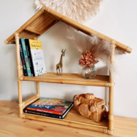 Maison de poupée miniature artisanale en rotin, maison de jeu pour enfants, accessoires pour poupées