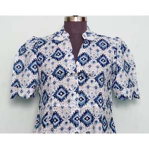 Vestido Midi de Verano para Mujer, Hecho a Mano en India, con Estampado Floral, Tejido, Ecológico, Transpirable, con Encaje, Corte en A, Superventas - Product Image 2