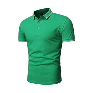 Polo pour homme en coton uni à manches courtes, col classique, confortable, décontracté, vêtements d'été pour tous les jours et le bureau - Product Image 2