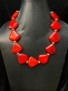 Lightweight resin <b>bead</b> <b>necklace</b> for everyday wear with smooth finish vibrant tones and comfortable fit for use - Product Image 3