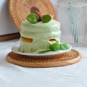 <b>Set</b> of 4 Round Rattan Tablemats Brown <b>Colour</b> Customized Size Tea Coasters Elegant Tableware From India Durable and Stylish - Product Image 1