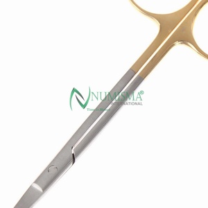 Juego de Tijeras Quirúrgicas Rectas Profesionales de 115 mm, Acero Inoxidable de Alta Calidad con Recubrimiento Dorado Parcial, Certificación CE - Product Image 3