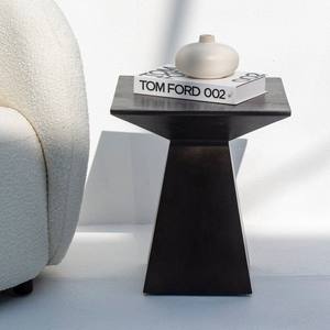 Mesa Auxiliar Negra Vandana Orion Arion, Mueble de Diseño Moderno y Minimalista con Detalles en Madera - Product Image 1