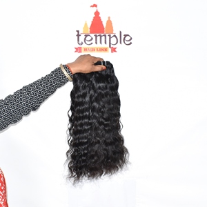 Extensiones de Cabello Humano Indio 100% Remy de Templo, con Doble Trama a Máquina, Puntas de Una Sola Capa, Color Negro Natural - Product Image 2